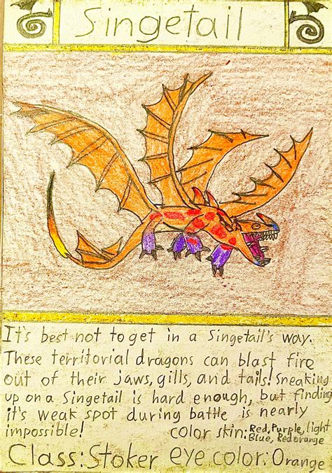 Dragon Cards #47 Singetail by Gustthank on DeviantArt