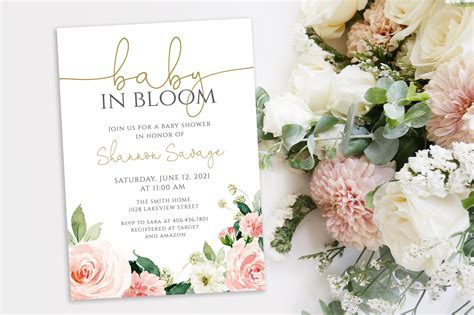 Baby In Bloom Baby Shower Invitations - Baby Shower Invitations