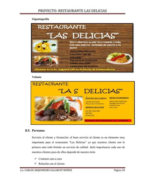 PLAN DE NEGOCIO: RESTAURANTE "LAS DELICIAS" | PDF