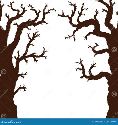 Silhouettes of Halloween Trees, Bare Spooky Scary Halloween Tree Stock Vector - Illustration of ...