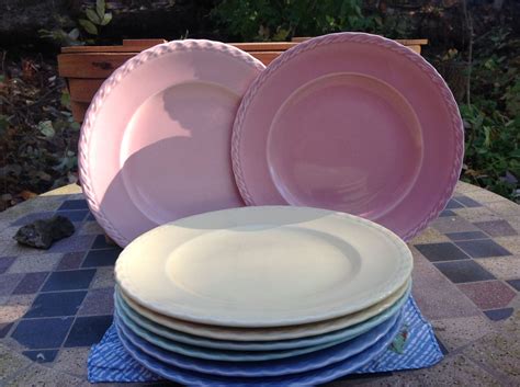 Vintage California Pottery Dinner Plates From The Vernon Kilns 1940's / Vintage California ...