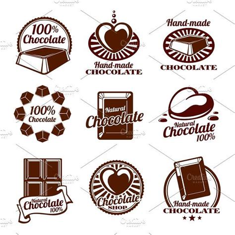 Chocolate logos, emblems and badges Graphics Chocolate logos, emblems ...