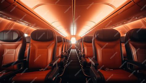 Premium AI Image | seats in the interior of a passenger airplane in the ...