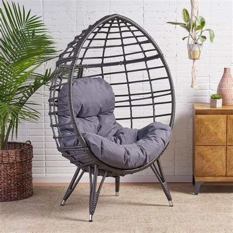 Indoor Wicker Egg Chair with Cushion - NH123113 – Noble House Furniture