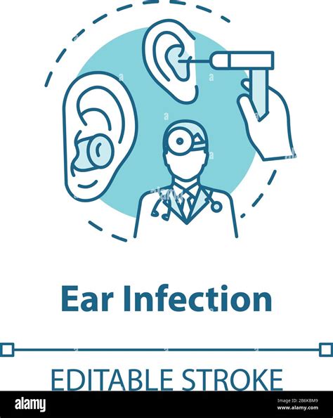 Ear infection concept icon. Diagnosis for otitis. Hospital treatment. Medical checkup ...