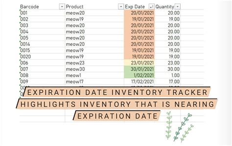 Expiration Date Tracking Excel Template