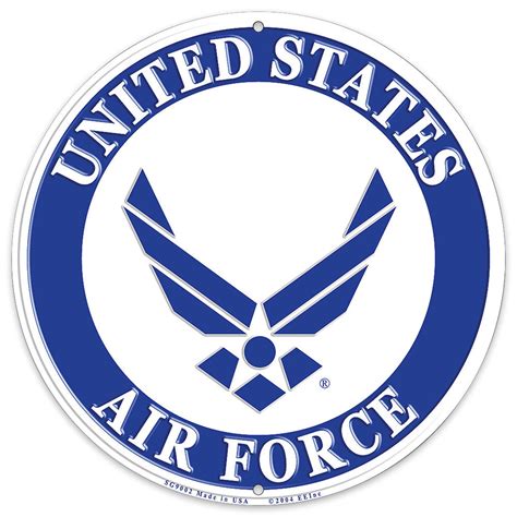 US Air Force Logo 12" Round Aluminum Sign | CHKadels.com | Survival & Camping Gear