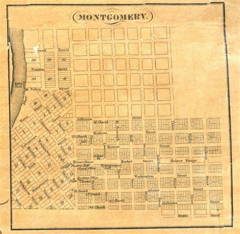 Map of early Montgomery, Alabama with names of the earliest settlers – Alabama Pioneers