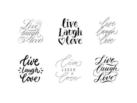 Premium Vector | Live Laugh Love lettering Inspirational calligraphy ...