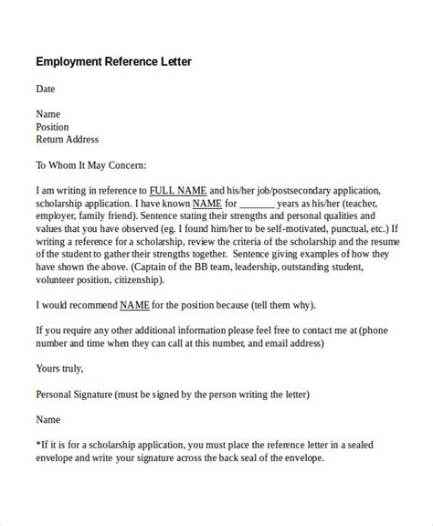 employment reference letter templates free sample example format ...