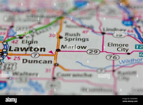 Marlow oklahoma on a map hi-res stock photography and images - Alamy