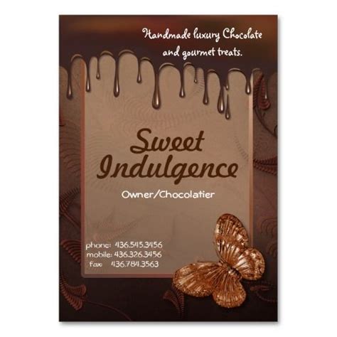 Sweet Indulgence Business Card for Chocolatiers | Zazzle.com in 2021 ...