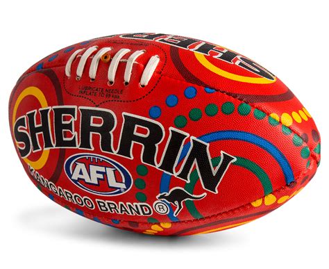 Sherrin Synthetic Indigenous Size 5 Football - Red | Catch.com.au