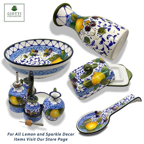 Italian Ceramic pasta Bowls Sets for 4 Lemon Sparkle Hand - Etsy