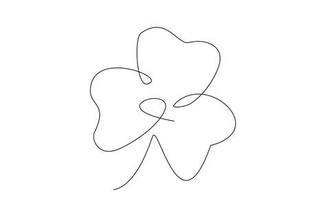 Continuous line drawing of clover leaf. Single one line art vector ...