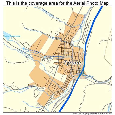 Aerial Photography Map of Tyrone, PA Pennsylvania