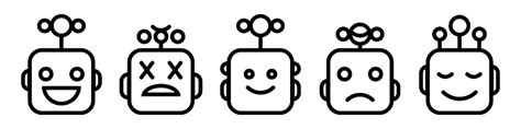 Cute Robot Line Icon Chatbot Face Robot Modern Vector Icon Isolated On ...