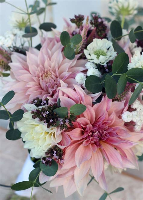 Brides Bouquet. Cafe Au Lait dahlias and garden flowers. | Flower ...