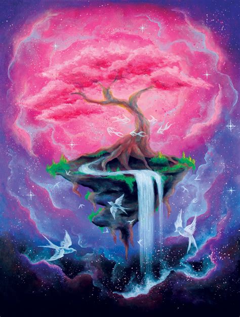 Whimsy Surreal Floating Waterfall Island Rainbow Pop - Etsy