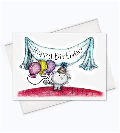 CAT BIRTHDAY CARD Cat Birthday Banner Cat Birthday - Etsy