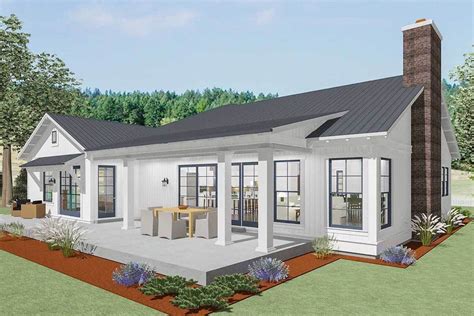 Plan 64449SC: Stylish Farmhouse Ranch House Plan | Haus, Haus dekor ...