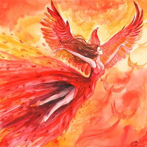 Phoenix Painting Goddess Phoenix Original Art Woman Bird Art - Inspire ...