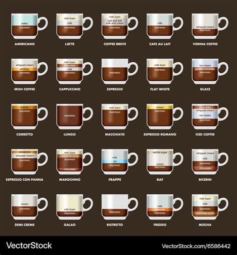 Infographic with coffee types Royalty Free Vector Image