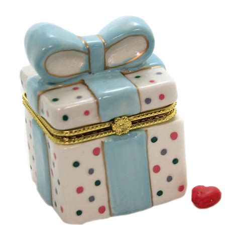 Hinged Trinket Box - Hinged Trinket Box GIFT BOX WITH RIBBON Porcelain ...