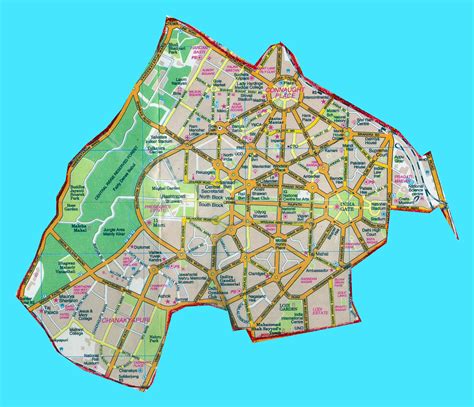 Large map of New Delhi city | Delhi | India | Asia | Mapsland | Maps of ...