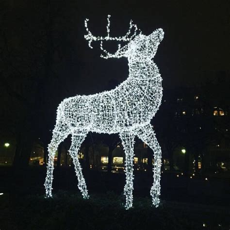 Life Size Large Outdoor Christmas Reindeer Motif Lights For Street Deco… | Reindeer outdoor ...