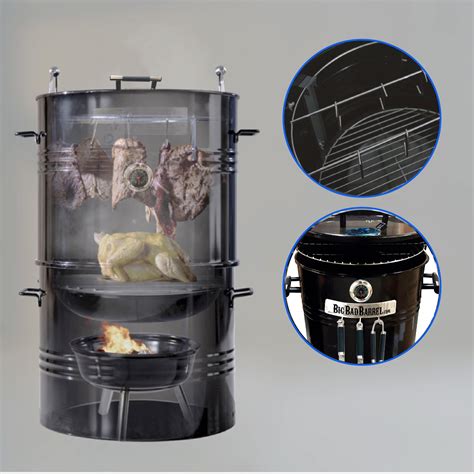 Big Bad Barrel BBQ Smoker Grill 5 in 1 Barrel can be used as a Smoker, Grill, Pizza Oven, Table ...