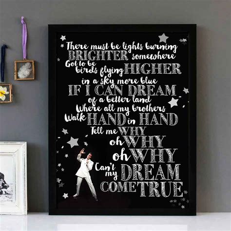 "If I Can Dream" - Elvis Presley - Framed Lyrics Wall Art Design Version 2