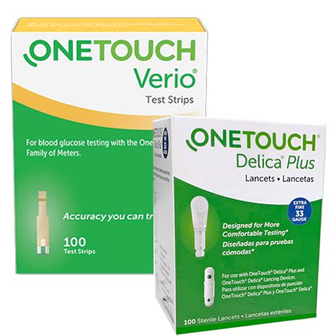 One Touch Verio Test Strips (100 Ct.) + Delica Lancets (100 Ct ...