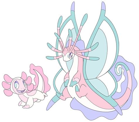 Fakemon: Salotl (Fairy) and Faeluv (Dragon/Fairy). | Pokemon dragon ...