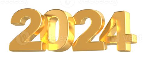 Nouveau année nombre 2024 or 3d 27257270 PNG