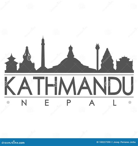 Kathmandu Silhouette Design City Vector Art Stock Vector - Illustration ...