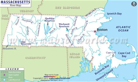 Massachusetts Rivers Map