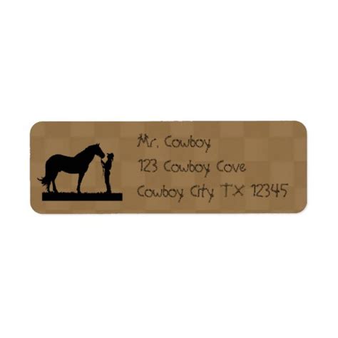 Cowboy Horse Return Address Avery Labels | Zazzle