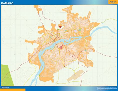 Bamako wall map | Wall maps of countries of the World