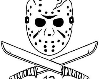 Friday The 13th Halloween Jason svg Jason Mask svg The 13th Jason Mask dxf jason Cricut file ...