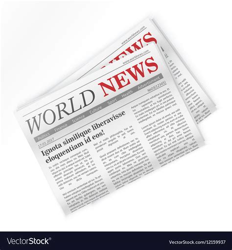 Newspaper world news regional newspapers Vector Image