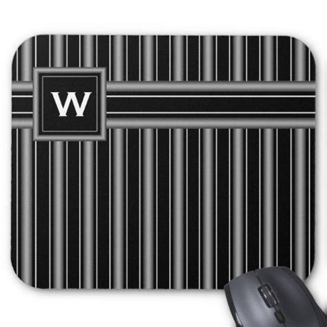 Masculine Black, White and Grey Stripes & Monogram Mouse Pad | Zazzle | Monogram mouse pad, Grey ...