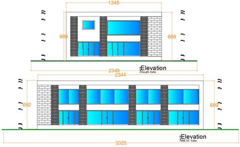 Elevation drawing of a modern house in autocad - Cadbull