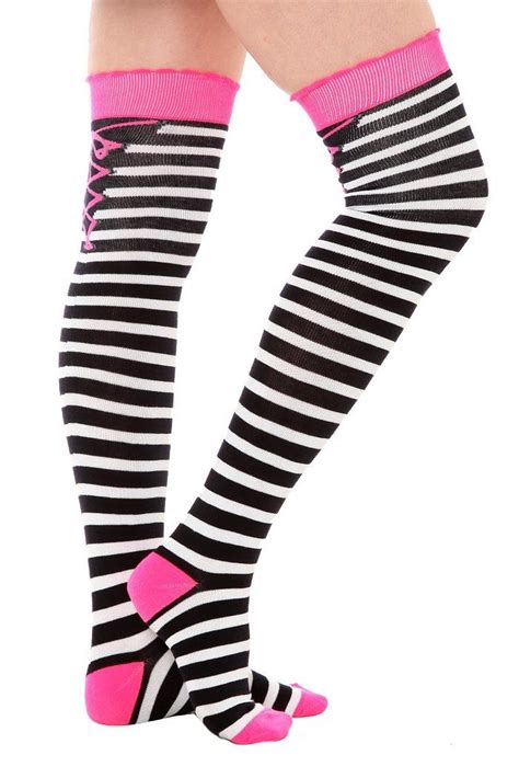 Fun Thigh High Socks | Striped Thigh High Socks | ☆Fun Socks Thigh High Stocking, Stocking ...