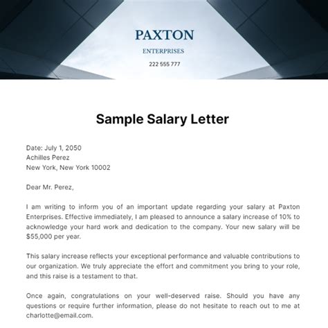 FREE Salary Letter Templates & Examples - Edit Online & Download ...