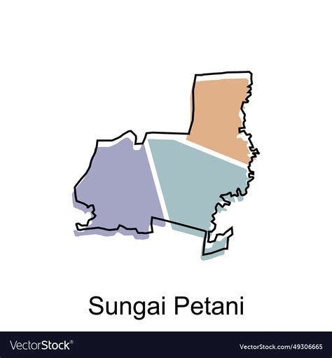 Map city of sungai petani design template Vector Image