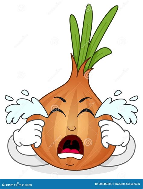 Onion Crying With Handkerchief Cartoon Character Vector Illustration ...