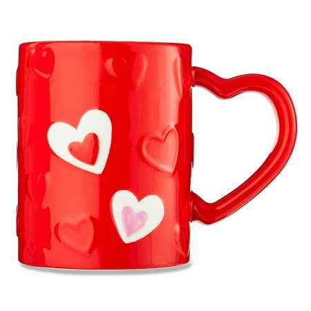 Way to Celebrate Valentine’s Day Red Embossed Earthenware Coffee Mug - Walmart.com | Coffee mugs ...