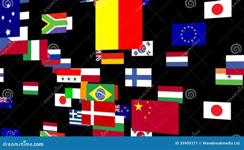 Flags of the World Animated 4 Stock Video - Video of area, america ...