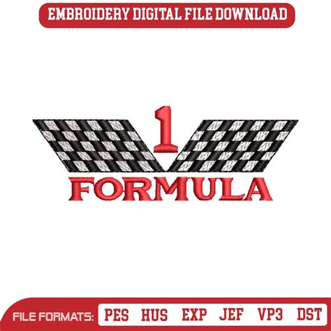 Formula 1 Logo Embroidery Design File Formula 1 File Instant - Inspire ...